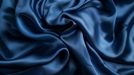 Obraz premium A vendor expertly d a silky blue fabric over their arm showcasing its smooth and luxurious texture while also drawing attention to the deep indigo color that seems to glisten