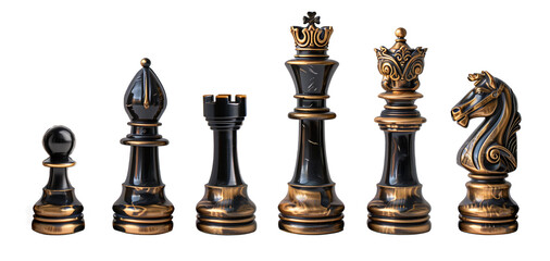 Chess piece isolated on transparent Background.