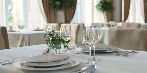 The fine art of gastronomy elevating your dining experience through proper table service - obrazy, fototapety, plakaty