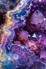 Closeup of an interior of a geode