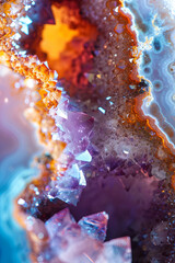 Closeup of an interior of a geode