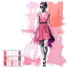 Color of the year: peach, pink and white illustrated