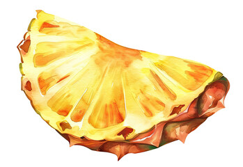 Illustration of slice of pineapple isolated on transparent background - obrazy, fototapety, plakaty