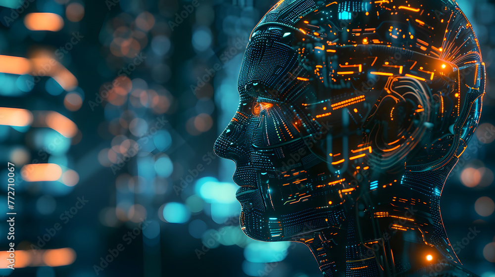 Poster ai artificial intelligence, data science, information technology concept. generative ai.