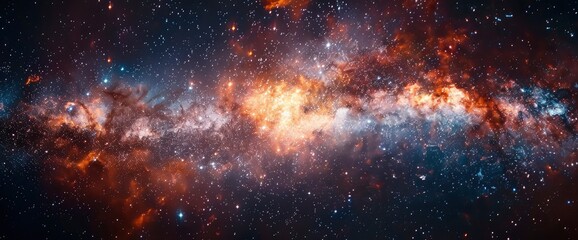 Fototapeta na wymiar Milky Way Night Sky, Background Banner HD