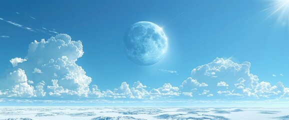 Moon Cloudy Sky, Background Banner HD