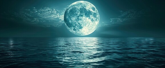 Moonset Above Wate, Background Banner HD