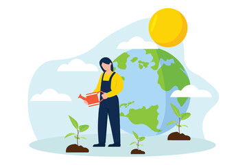 Earth Day Flat Illustration Design