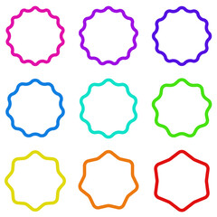 Geometrical design stars labels shapes elements on transparent background