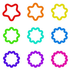 Geometrical design stars labels shapes elements on transparent background