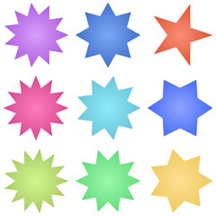 Fototapeta premium Geometrical design stars labels shapes elements on transparent background