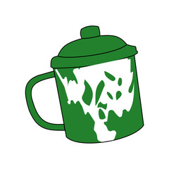 Cartoon green tea cup