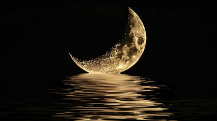 A reflection of lunar beauty captured in the peaceful harmony of the shimmering moonlit waters. . .