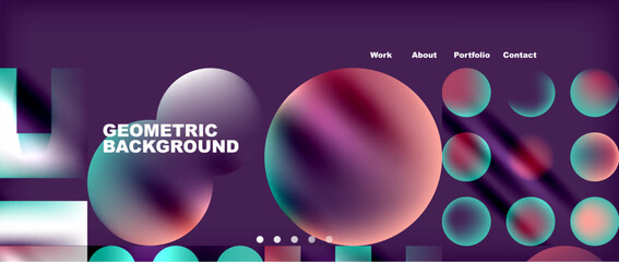Naklejka premium Colorful geometric background with circles. Vector Illustration For Wallpaper, Banner, Background, Card, Book Illustration, landing page