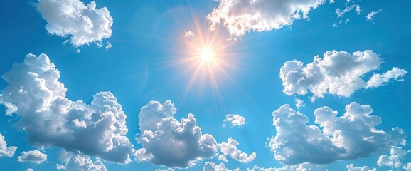 Sunlight Rays Blue Sky Background, Background Banner HD