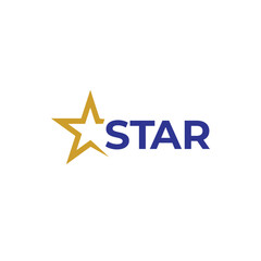 Golden blue Star logo vector stars icon creative star logo for star performer of star brand