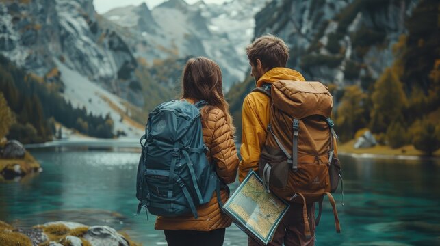 A couple creating a bucket list of adventures to complete together
