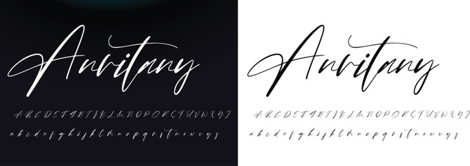 
Signature Font Calligraphy Logotype Script Brush Font Type Font lettering handwritten - obrazy, fototapety, plakaty