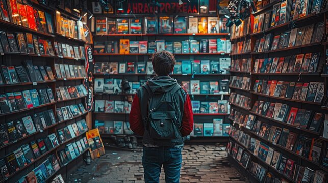 A person organizing a collection of DVDs or video games