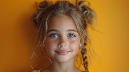 Naklejka premium A young girl's bashful smile when given a compliment
