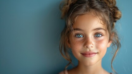 A young girl's bashful smile when given a compliment - obrazy, fototapety, plakaty