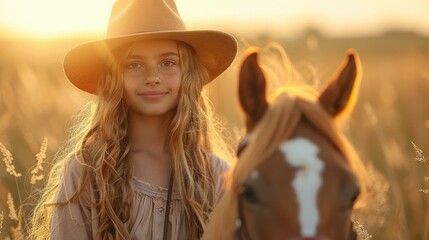 A young girl's elation riding a horse