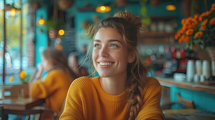 Friends having a lively discussion over coffee in a cozy café