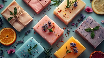 Someone crafting homemade soap as gifts for friends - obrazy, fototapety, plakaty