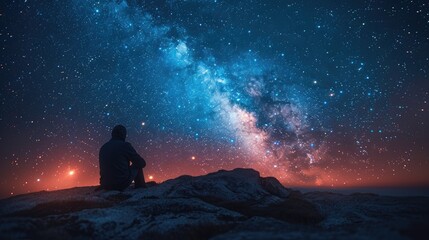 Two people sharing a moment while watching the stars - obrazy, fototapety, plakaty