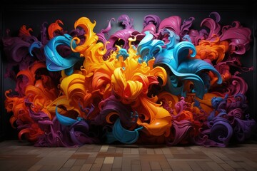 A colorful graffiti wall background - obrazy, fototapety, plakaty