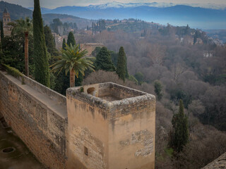 an ancient wall at Alhambra Granada Spain