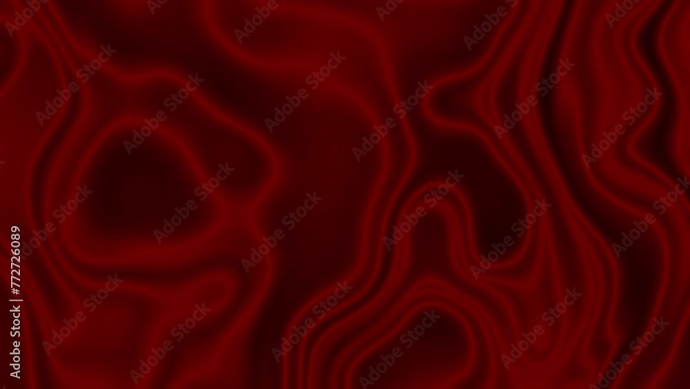 Poster abstract shiny red velvet animated background - fluid liquid slow motion textured backdrop