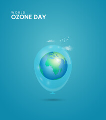 International ozone day, International Day for the Preservation of the Ozone Layer, vector design concept.
