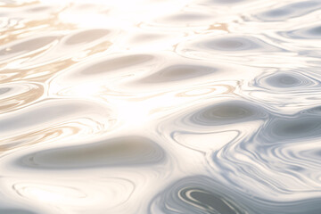 A close-up of a rippling water surface, reflecting sunlight