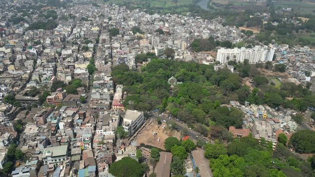 Town Hall museum wide to closeup bird eye view in kolhapur in Maharashtra
