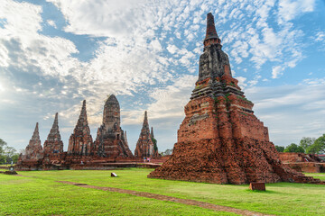 Scenic ruins of Wat Chaiwatthanaram in Ayutthaya, Thailand - 772727632