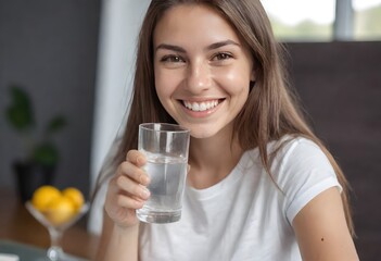 Close-Up of Woman Drinking Water Health and Lifestyle Concept