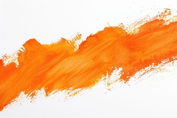 an orange watercolor paint color against white background - obrazy, fototapety, plakaty