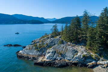 Aerial shot of Whytecliff Park in West Vancouver, British Columbia.