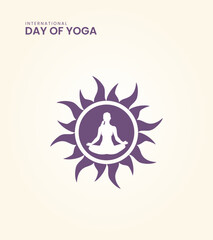 International day of yoga, Lotus and Yoga design for poster, banner vector illustration.
