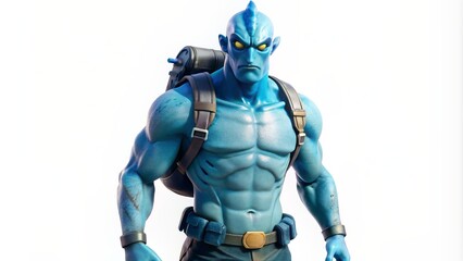 Fortnite monster on a white background: photos in bright colors.Photo of a monster from the Fortnite game: a colorful image.Fortnite-style water monster: a photo for fans of the game.A photo of