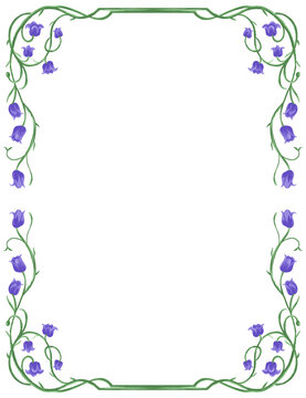 Blue bells painting border and frame
