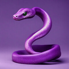 a standing purple snake