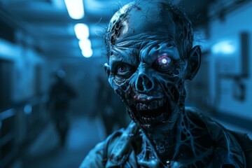 Zombies  Reanimated corpses that feed on the living, Fantasy creature, futuristic background