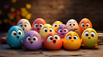 Cute colored easter eggs. Happy Easter