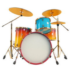 Obraz na płótnie Canvas Whimsical 3D drum kit with a colorful design, highlighting rhythm and music production elements