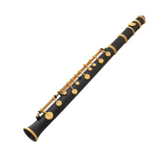 Detailed 3D Rendering of Oboe Musical Instrument on Isolated Background