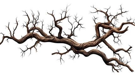 Dead tree for Halloween decoration on transparent or white background
