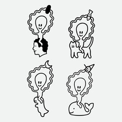 cute cartoon alien character vector