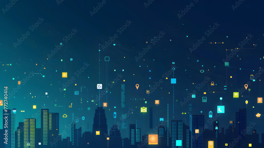 Aufkleber internet of things concept background. generative ai.